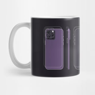 Purple phone drawing Mug